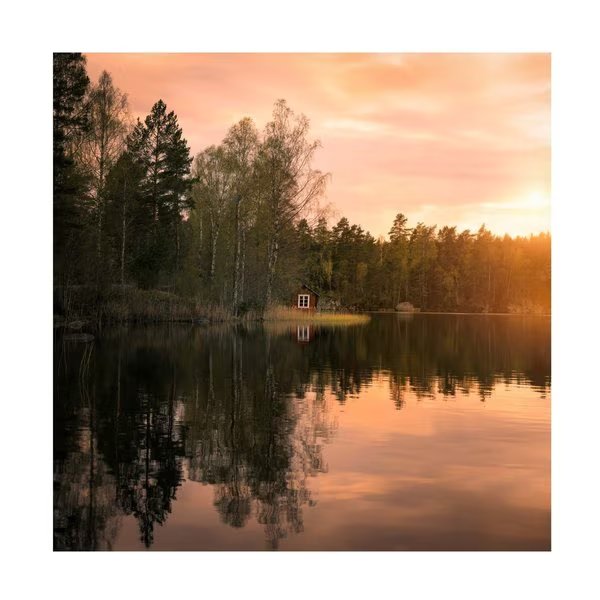 Christian Lindsten 'The Little Red House' Canvas Art, 35x35, Trademark Fine Art, Mfr#: 1X13470-C3535GG